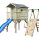 Kinderspielhaus HANK 2 mit Einzelschaukel und Kletterwand