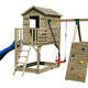 Kinderspielhaus Paul mit Einzelschaukel, Kletterwand und Sandkasten