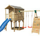 Kinderspielhaus Max mit Doppelschaukel und einer Kletterwand